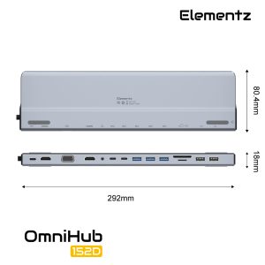 OmniHub 152D 15合1 USB-C 轉接器<br>(MF-152D)：圖片 3