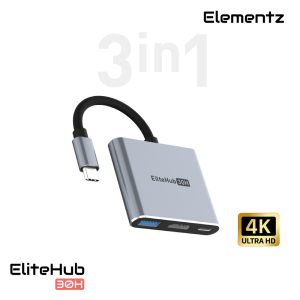 EliteHub 30H 3合1 USB-C 轉接器<br>(MF-30H)