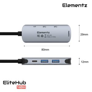 EliteHub 40H 4合1 USB-C 轉接器<br>(MF-40H)：圖片 4