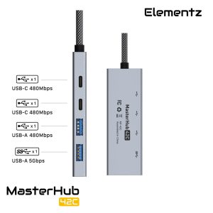 MasterHub 42C 4合1 USB-C/A 轉接器<br>(MF-42C)：圖片 3