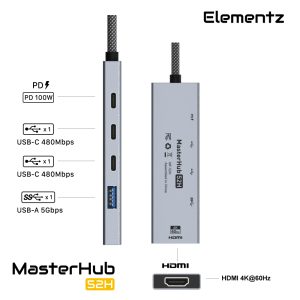 MasterHub 52H 5合1 USB-C 轉接器<br>(MF-52H)：圖片 3