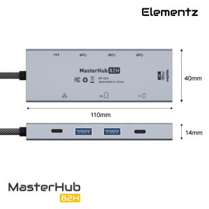 MasterHub 82H 8合1 USB-C 轉接器<br>(MF-82H)：圖片 4