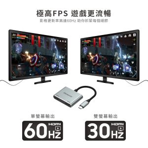 USB-C 轉 HDMI 雙螢幕轉接器<br>(MC-206H)：圖片 3